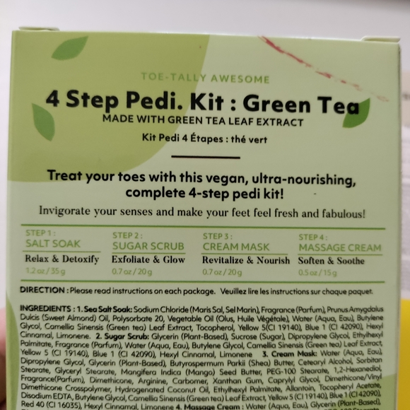 AvryBeauty 4 in 1 Pedicure Kit Lot 2 Green Tea and Milk & Honey - Picture 4 of 7